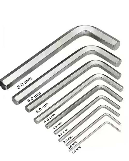 9'lu Çelik Alyan Anahtar Seti (BİRER ADET 2MM-2,5MM-3MM-3,5MM-4-5MM-6MM-8MM-